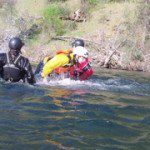 skill training during our beginners river rescue course with UC Davis